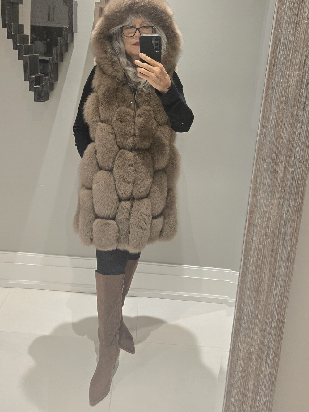 Mitchies Fur Vest NWT Med